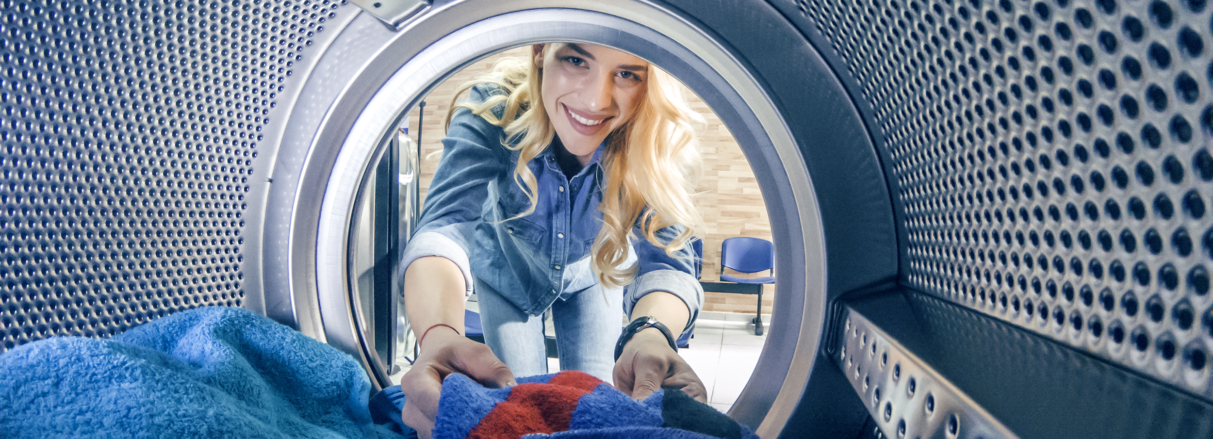 Young woman having a laundry day